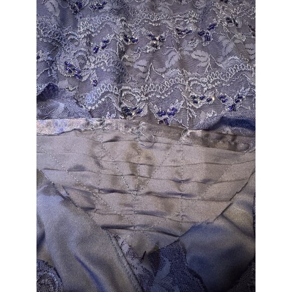 Marina Dress 16 Blue Stretch Lace Wedding Party Cruise V Neck Short Sleeve - Picture 11 of 11